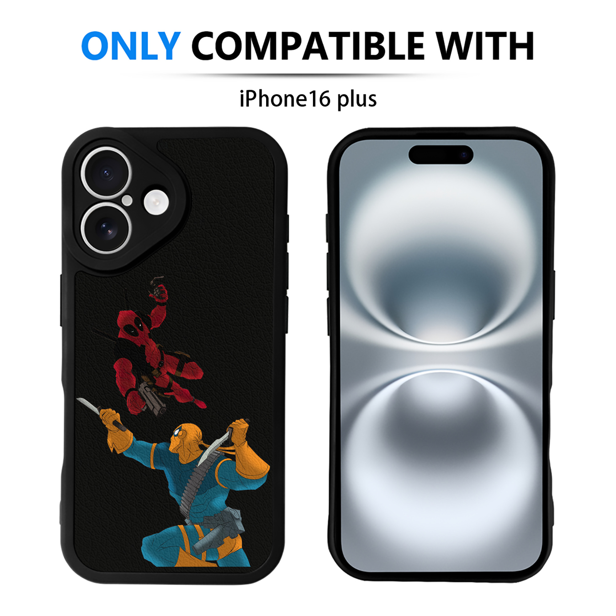 （画像用） Deadpool デッドプール 【iPhone 16シリーズ対応】シリコンスマホケース（レザー調） 材質：シリコン